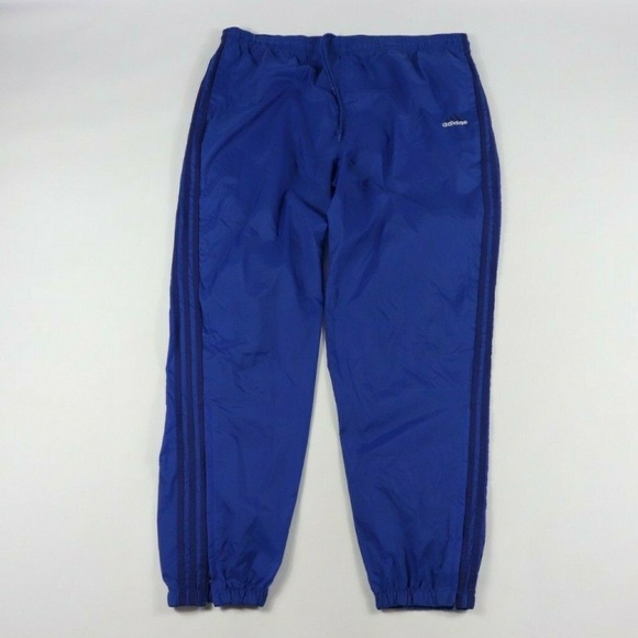 Vintage Adidas Spell Out Nylon Joggers Pants Blue Vintage Adidas Spell Out Nylon Joggers Pants Blue